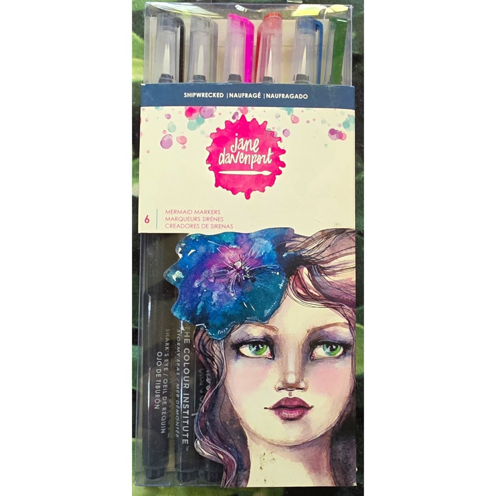 Jane Davenport Shipwrecked Mermaid Markers - 6pc Marker Set Art Journal - NEW